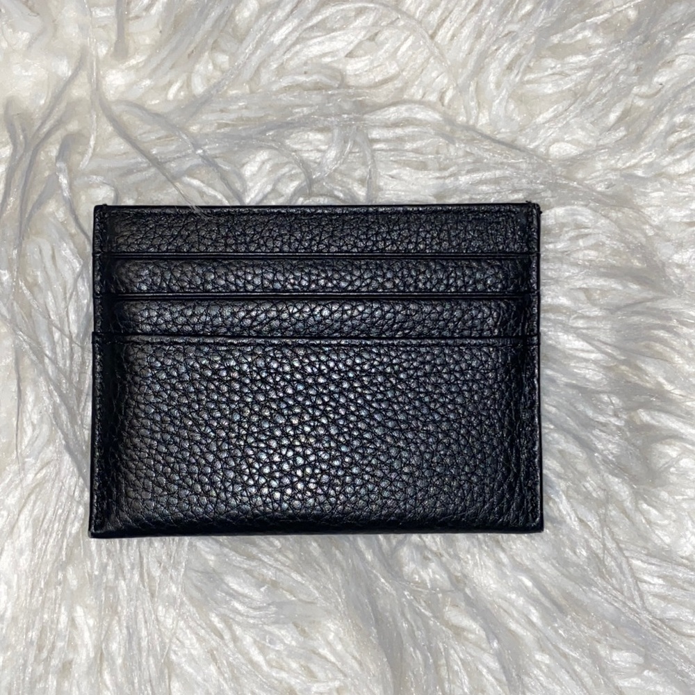 NWOT Black Faux Leather 6-Slot Card Wallet with Middle Compartment